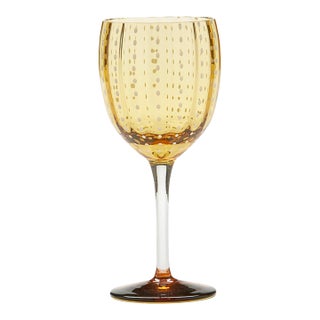 Zafferano Perle Wine Goblet (Set of 2) - Amber For Sale