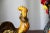 Yellow Portuguese Vintage Rooster and a Chicken Figurines - a Pair For Sale - Image 8 of 13
