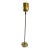 Vintage 1950s Brass Torchiere Floor Lamp With Wood Stem and Tulip Shade For Sale