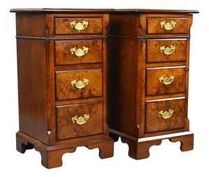 Victorian Bedside Tables in Burr Walnut, 1880, Set of 2