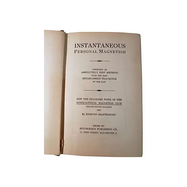 Traditional 1930s 'Instantaneous Personal Magnetism' Book For Sale - Image 3 of 5