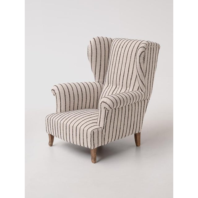 Mid-Century Modern French Striped Bergère Armchairs, 1970s, Set of 2 For Sale - Image 3 of 11