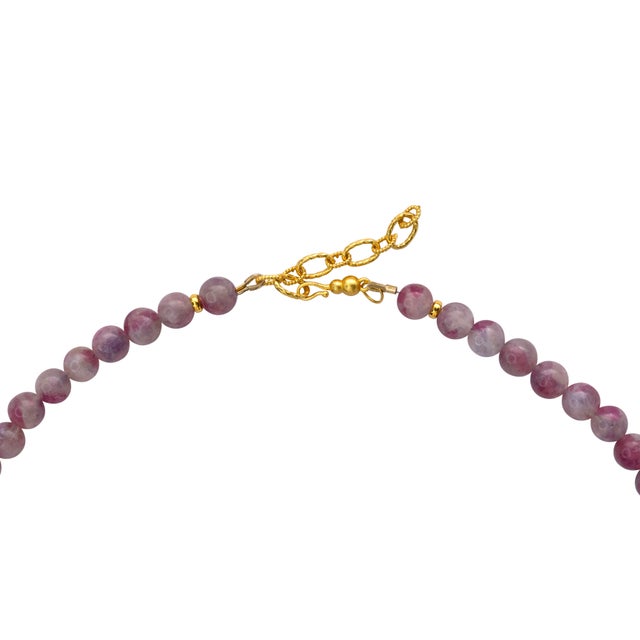 2020s Pink Tourmaline Half-Moon Necklace For Sale - Image 5 of 10