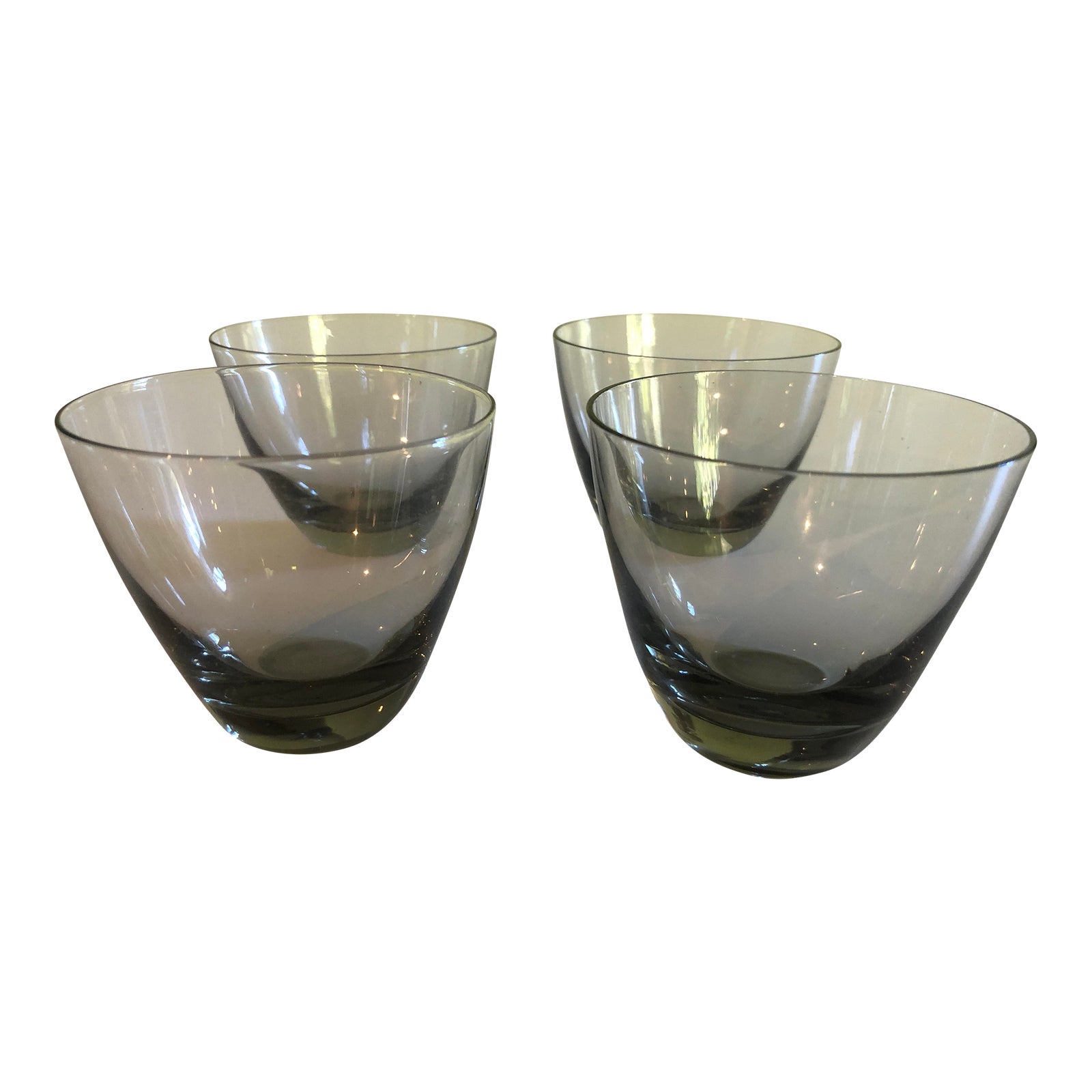 Vintage Danish Per Lutken Holmegaard Smoked Glass Cordial Cocktail