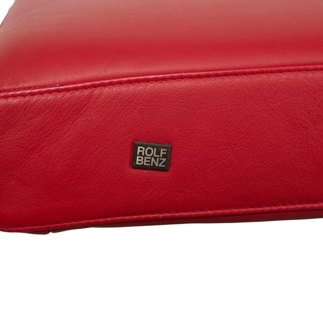 Leather Lounger 680 Red Manual Function from Rolf Benz For Sale - Image 11 of 16