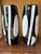 Ceramic Vintage Modernist Black and White Ceramic Vases, Made in Japan - A Pair For Sale - Image 7 of 11