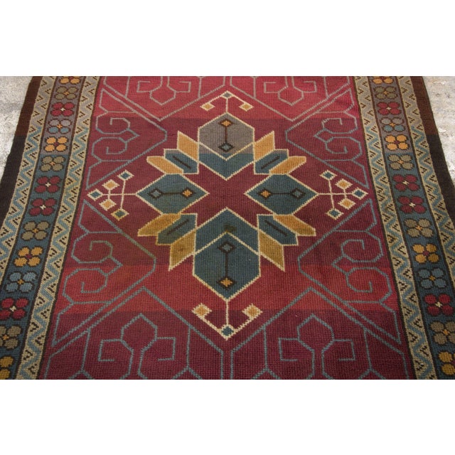1950s Vintage French Art Nouveau Rug With Medallion Design by Rug & Kilim, 1950-1959 For Sale - Image 5 of 9
