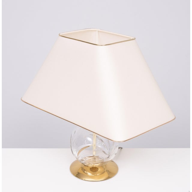 Hollywood Regency Hollywood Regency German Crystal Ball Table Lamp, 1970s For Sale - Image 3 of 13