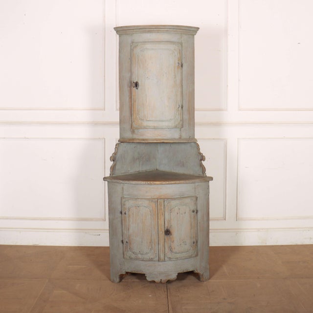 Swedish Bow Front Corner Cupboard For Sale - Image 13 of 13