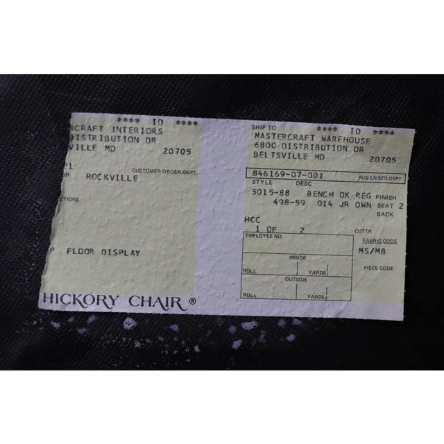 Hickory Furniture Hickory Chair Company X-Base Upholstered Mahogany Stools For Sale - Image 4 of 9