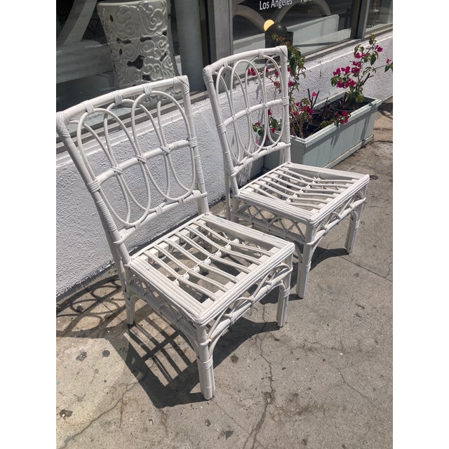Ficks Reed White Rattan Side Chairs - A Pair For Sale - Image 11 of 11