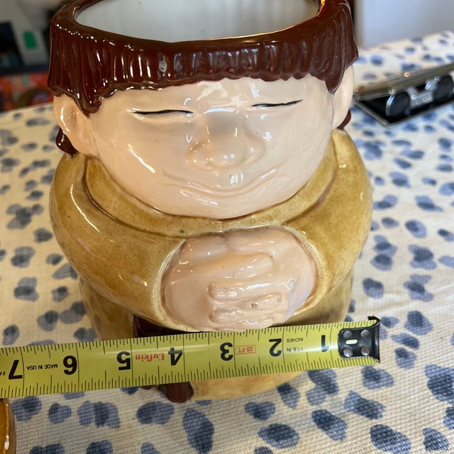 1970s Monk Figure Ceramic Cookie Jar For Sale - Image 11 of 12