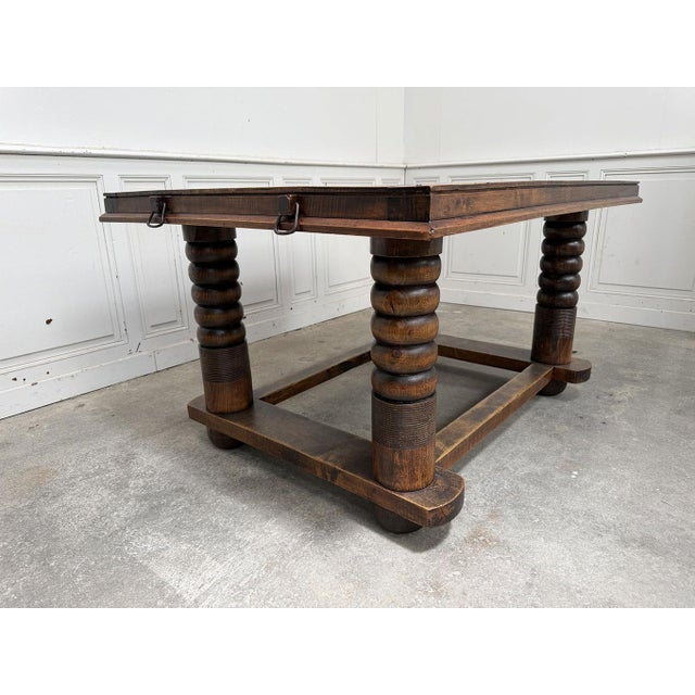 Art Deco Table in Oak by Dudouyt, 1930 For Sale - Image 6 of 13