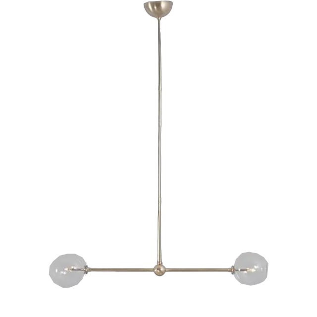 Balance 150 x 150 Brass Hanging Light by Schwung For Sale