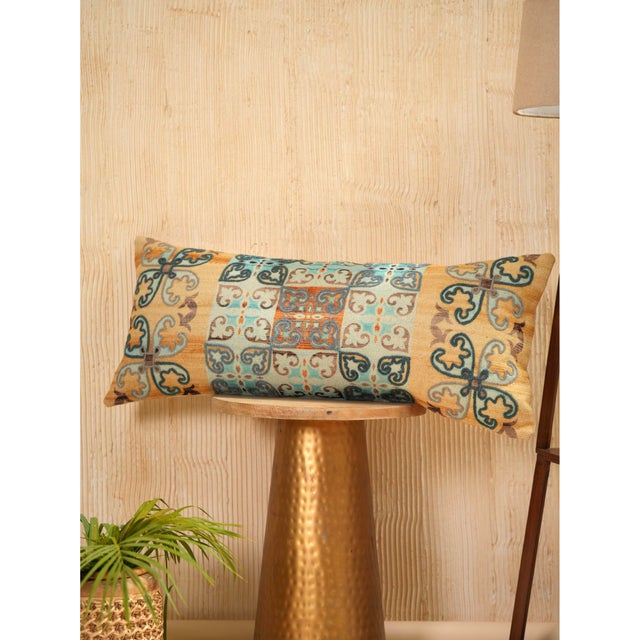 Not Yet Made - Made To Order Mosaic Bloom Embroidered Pillow Cover For Sale - Image 5 of 5