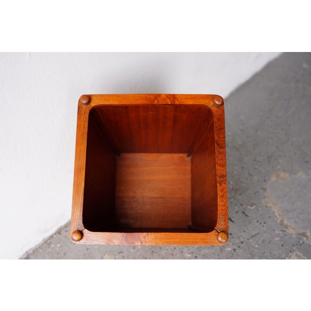 Mid 20th Century Danish Modern Teak Wood Trash Can / Wastebasket For Sale In Las Vegas - Image 6 of 6