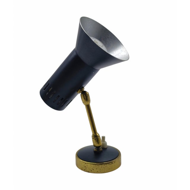 Mid-Century Modern Black Metal and Brass Wall Lamp from Stilnovo, Italy, 1950s For Sale - Image 3 of 11