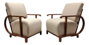 Set of Art Deco Velvet Armchairs
