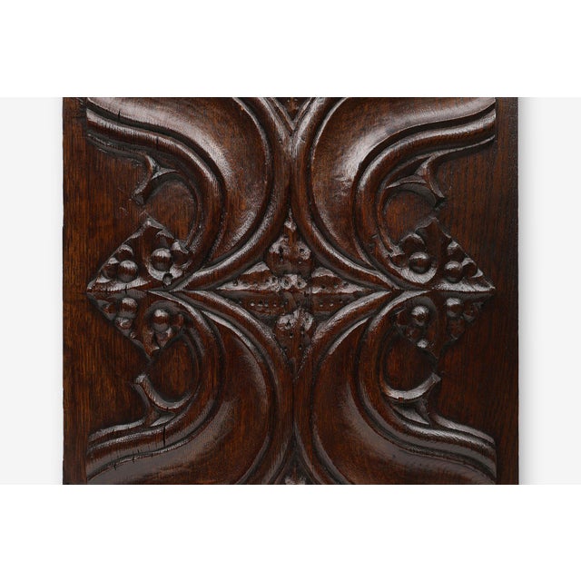 Brown Gothic Sculpted Oak Panel, Belgium, 16th Century For Sale - Image 8 of 12