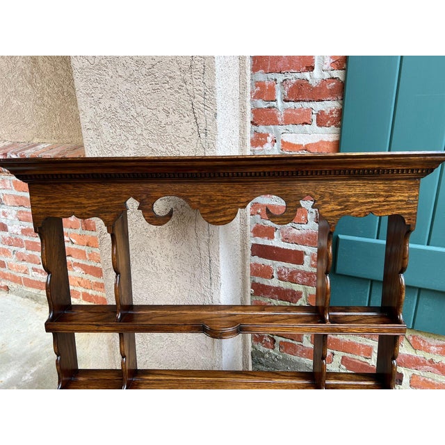 Antique English Oak Wall Shelf Plate Rack Arts & Crafts Country House C1900 For Sale - Image 4 of 18