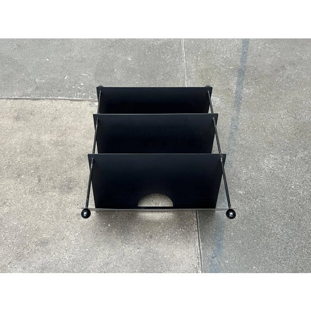 Italian Postmodern Metal Magazine Rack Holder, 1980s For Sale - Image 11 of 18