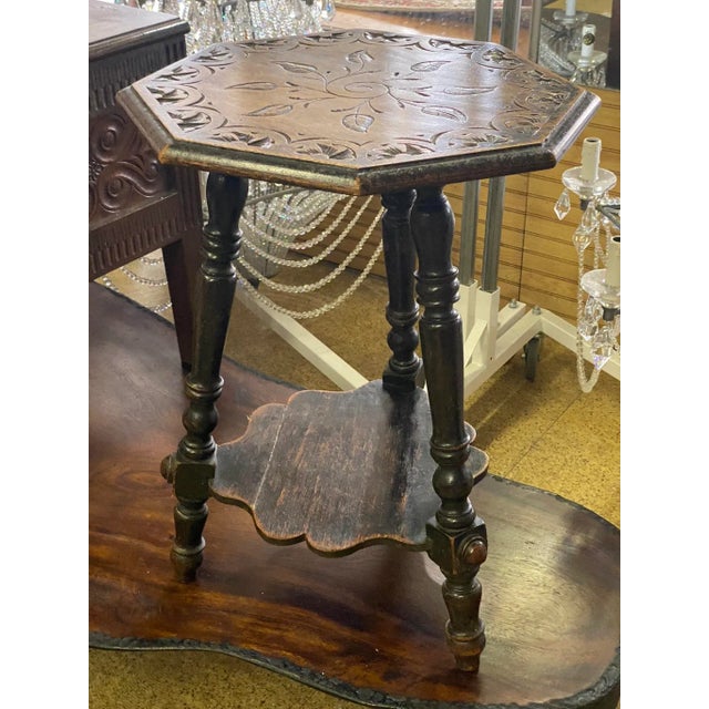 Mid 19th Century 19th Century English Gypsy Side Table Carved & Turned For Sale - Image 5 of 13