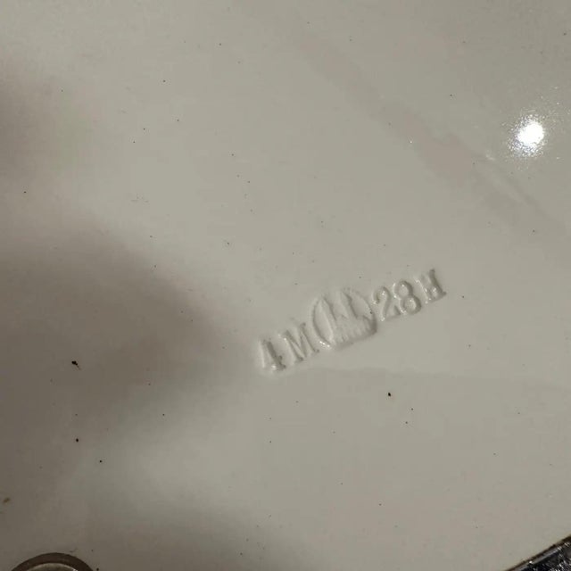 Metal 1930s Art Deco Bauhaus Air Brushed Ceramic and Silver Plate German Round Tray For Sale - Image 7 of 9