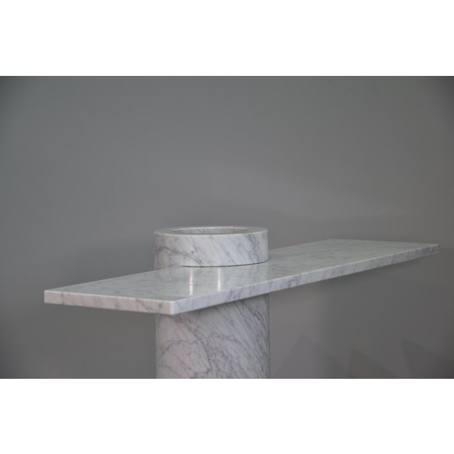 Console Table in White Carrara Marble by Angelo Mangiarotti for Skipper Loico Collection, 1980 For Sale - Image 12 of 16