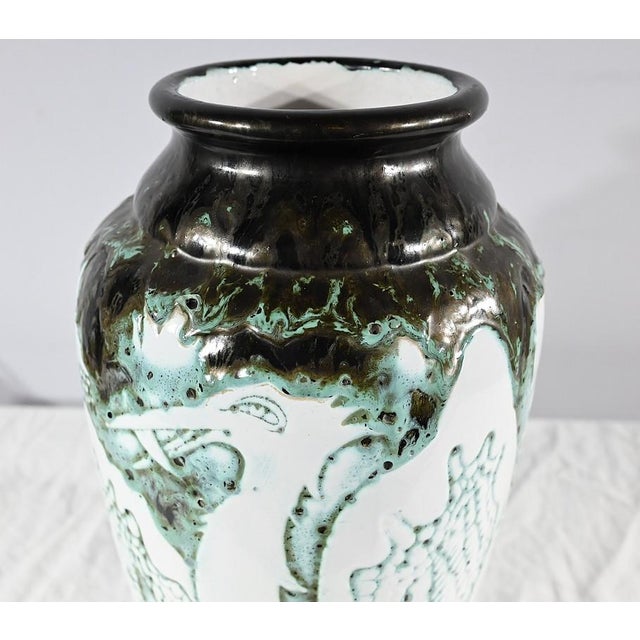 Les Pélicans Vase by L. Alaurent, 1950 For Sale - Image 3 of 18
