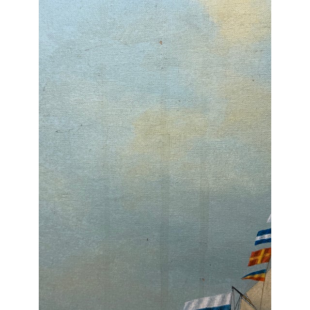 Vintage Maritime Oil Painting of “Britannia of Åland” – Scandinavian Ship Portrait, Baltic Barque, Signed Hartvik After Lind For Sale - Image 17 of 18