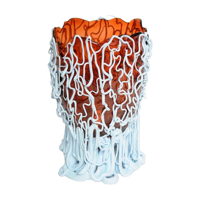 Dark Ruby and Matt Pastel Blue Medusa Vase by Gaetano Pesce for Fish Design For Sale