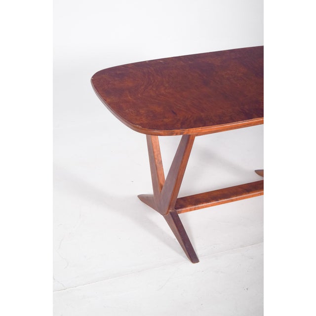Rectangular Coffee Table with V-Shaped Legs, 1950s For Sale - Image 4 of 9