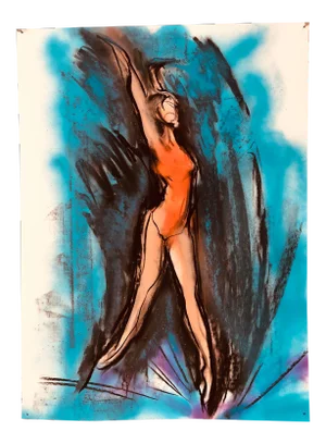 “Dancer” Gesture Drawing by Erik Sulander 30x22 on Amsterdam Paper
