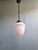 1930s Art Deco Pendant Light in Molded & Pressed White Opaline Glass, 1930s For Sale - Image 5 of 13