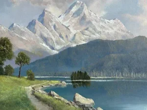 1960s Alpine Landscape Mountain Oil Painting Signed Meyer