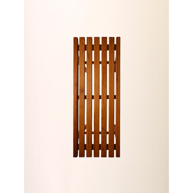 Brown Scandinavian Pine Bench, 1960s For Sale - Image 8 of 9