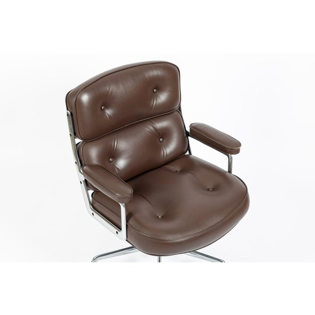 Eames Herman Miller Time Life Brown Leather Office Chair 2017 For Sale - Image 10 of 17