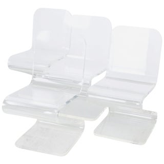 Set of Four Lucite 'Z' Dining Chairs