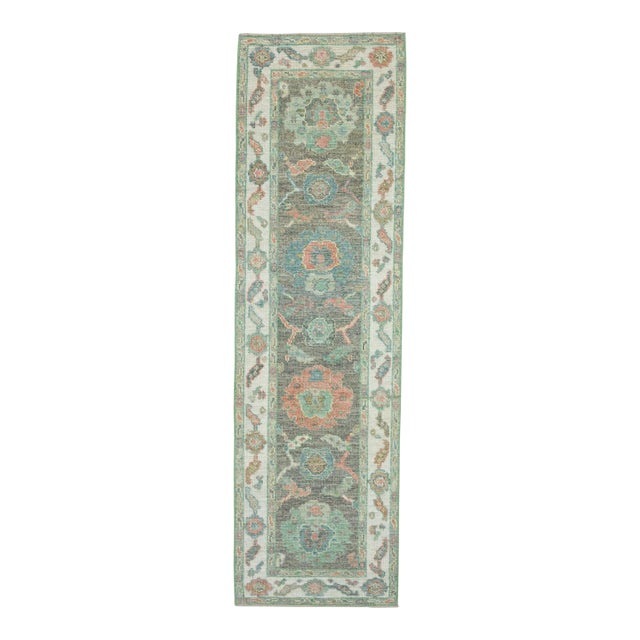 Turkish Oushak Runner Rug 2'4" x 7'10" #17549 For Sale