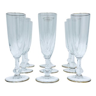 Saint-Louis Crystal Champagne Glasses For Sale