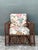 Vintage Stick Rattan Lounge Chair in Vintage Schumacher Paisley For Sale - Image 11 of 12