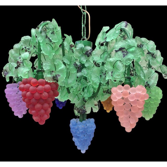 Murano Art Glass Grapes Cluster Vines Chandelier Chairish