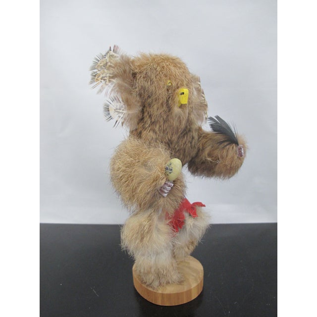 Mid 20th Century Hopi Native American Owl Dancer Kachina Doll Statue Figurine Signed For Sale - Image 5 of 8