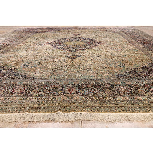 Vintage Chinese Qum Rug, 12'00 X 17'08 For Sale - Image 9 of 10