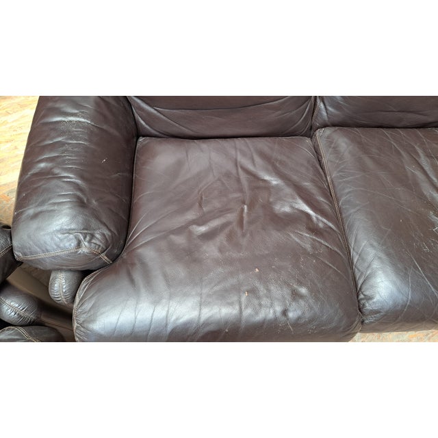 Brown Coronado Sofas in Leather by Afra & Tobia Scarpa for B&B Italia, 1970s, Set of 2 For Sale - Image 8 of 13
