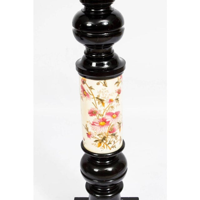 19th Century Ebonised & Porcelain Pedestals, Set of 2 For Sale - Image 5 of 10