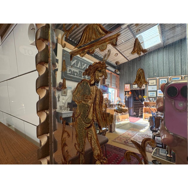 Large Venetian Style Wall Mirror, France, 1955 For Sale - Image 10 of 18