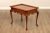 High Quality American Made Distress Walnut Finished Occasional or Side Table with Pull Out Surface and Scalloped Apron