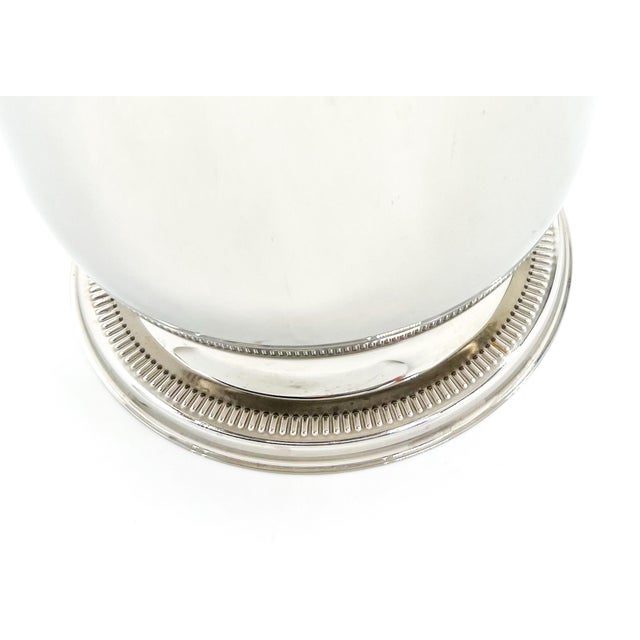 Vintage French Jean Couzon Stainless Steel Champagne Bucket / Wine Cooler With Ring Handles – Hollywood Regency / Neoclassical For Sale In Houston - Image 6 of 12