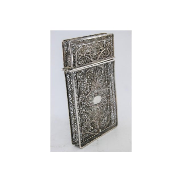 Vintage Filigree Silver Cartoneira For Sale - Image 6 of 9
